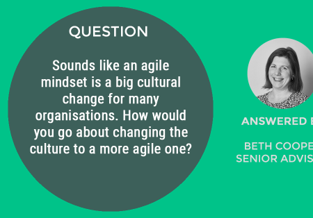 Webinar Question #3: Sounds like an agile mindset is a big cultural change for many organisations. How would you go about changing the culture to a more agile one?