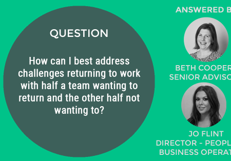 Webinar Question #7: How can I best address challenges returning to work with half a team wanting to return and the other half not wanting to?